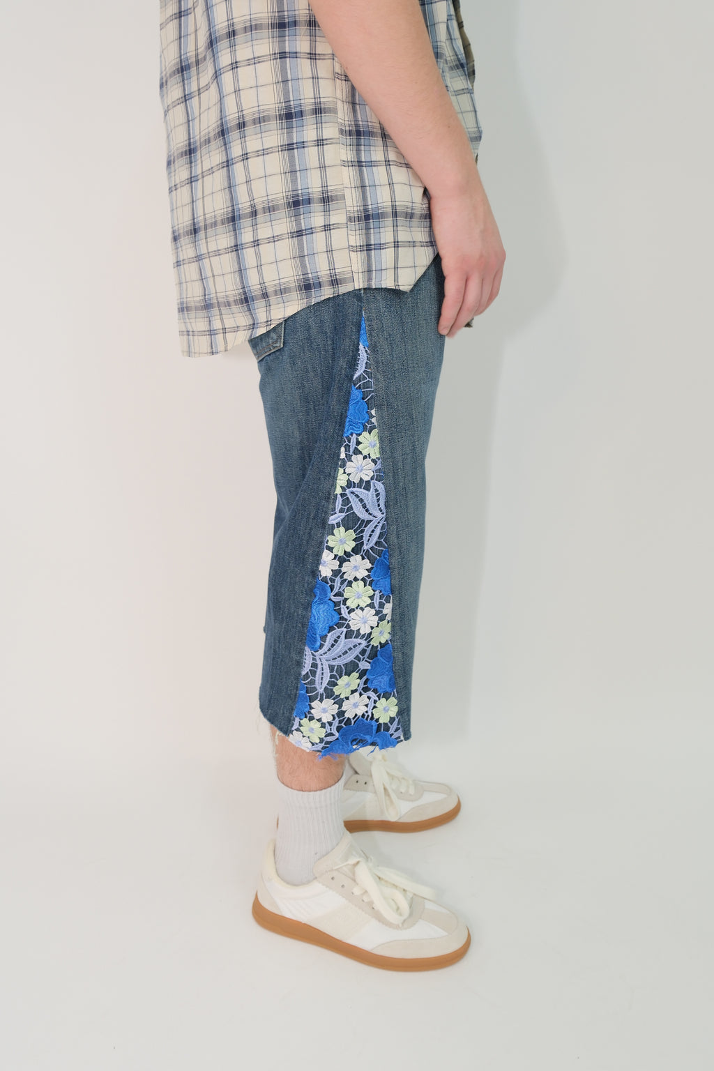 SHORTS MACRAMÈ BLU