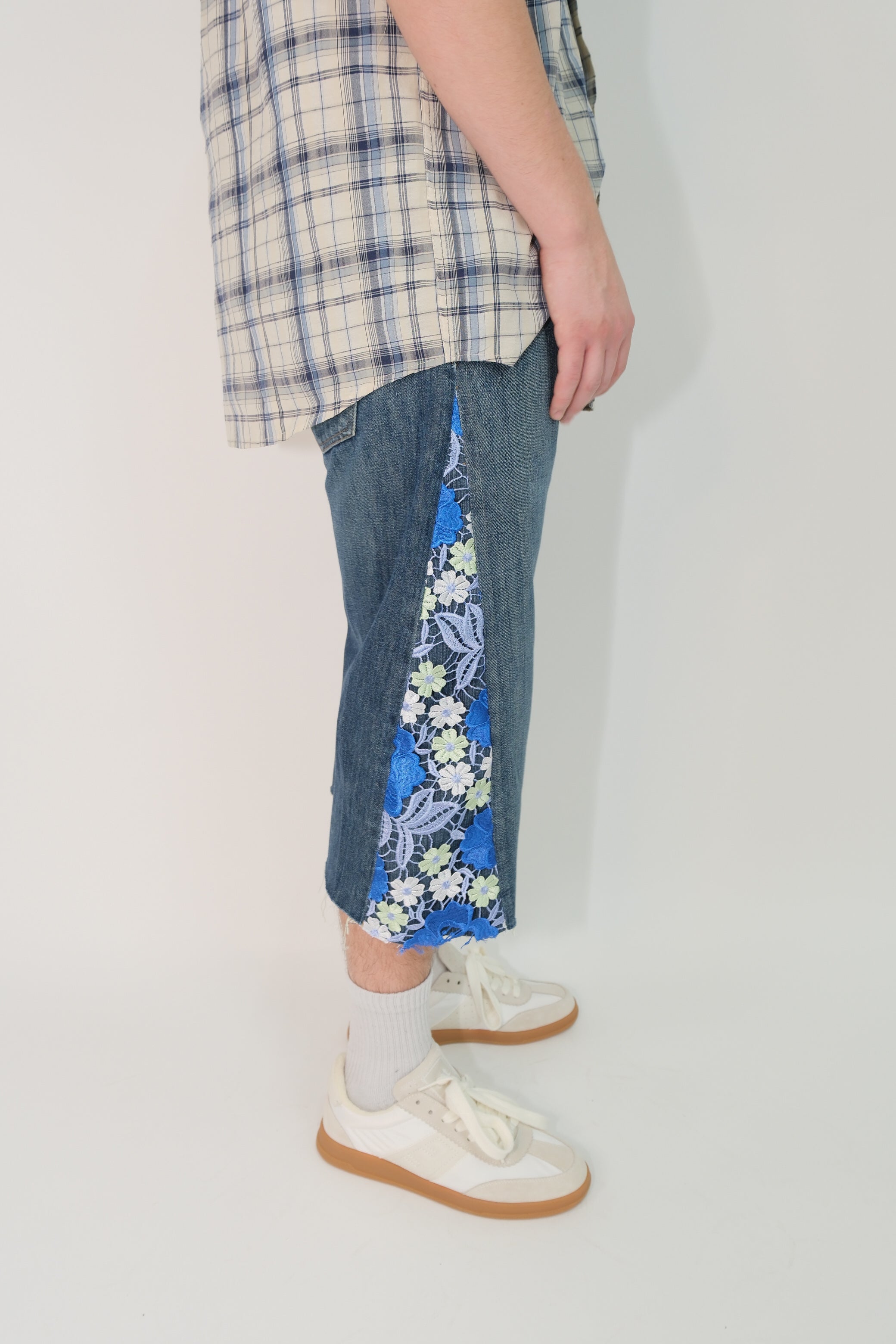 SHORTS MACRAMÈ BLU